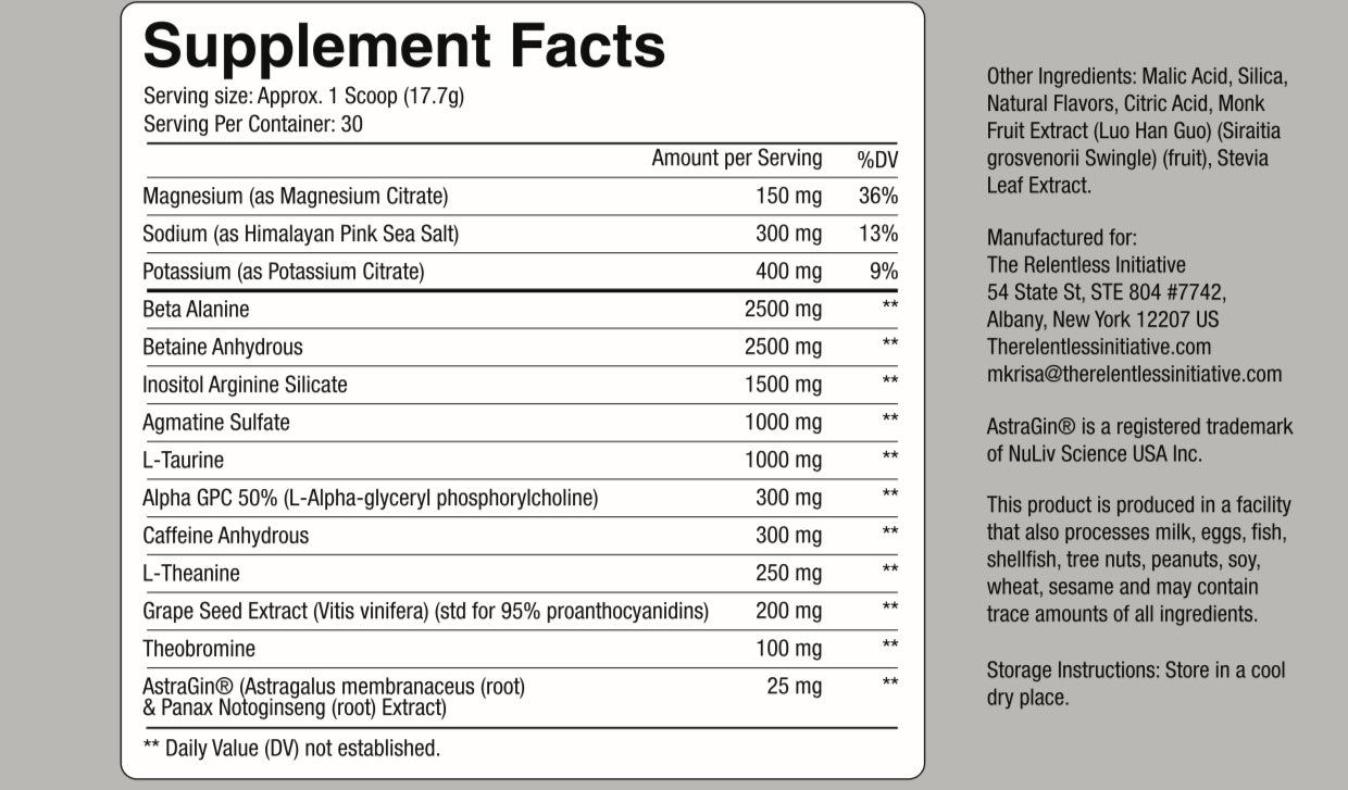 RELENTLESS Pre-Workout