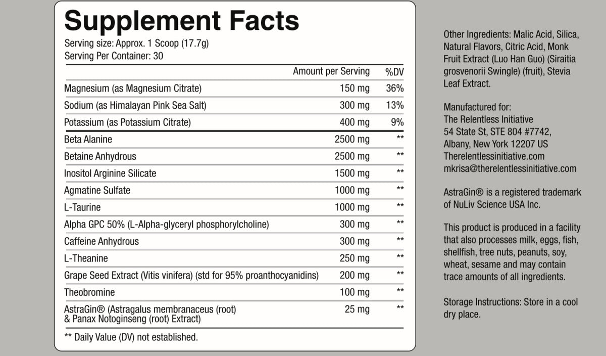 Relentless R RELENTLESS Pre-Workout – The Relentless Initiative